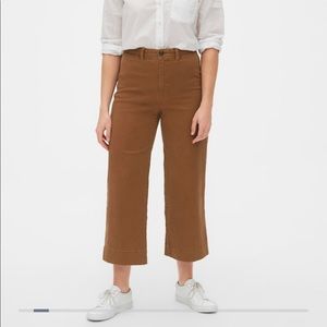 High Rise Wide-Leg Crop Khakis